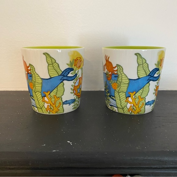 Starbucks 2010 Set of 2 Mugs Under the Sea - Picture 2 of 9